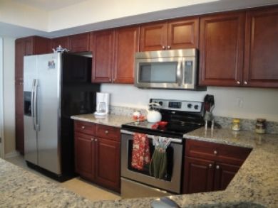 Kitchen with stainless steel appliances